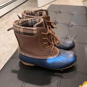 Sporto Duck Boots Plaid/Brown/Navy 8